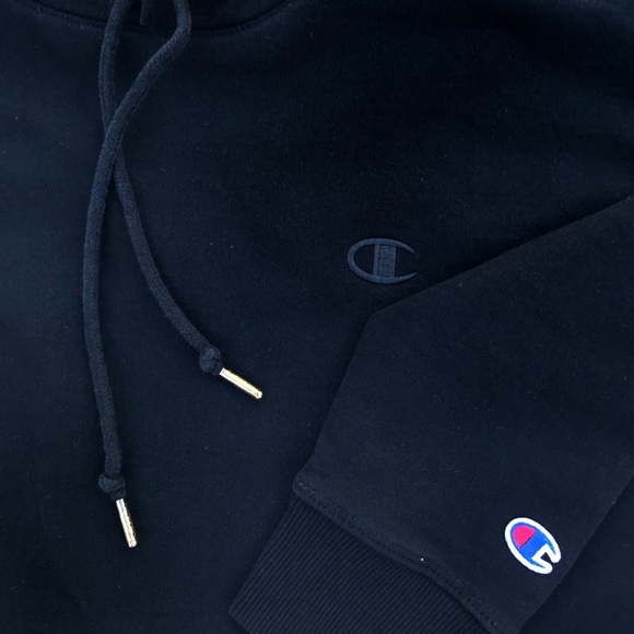 Champion Reverse Weave Hoodie All Black MEDIUM - Picture 3 of 7